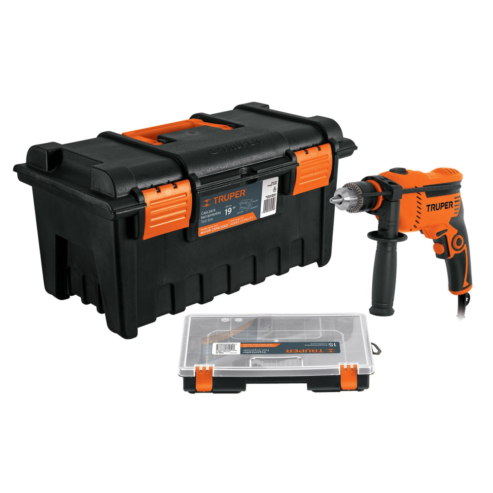 Rotomartillo/destornillador 1/2' 650W,caja herramienta y org COMBO-100