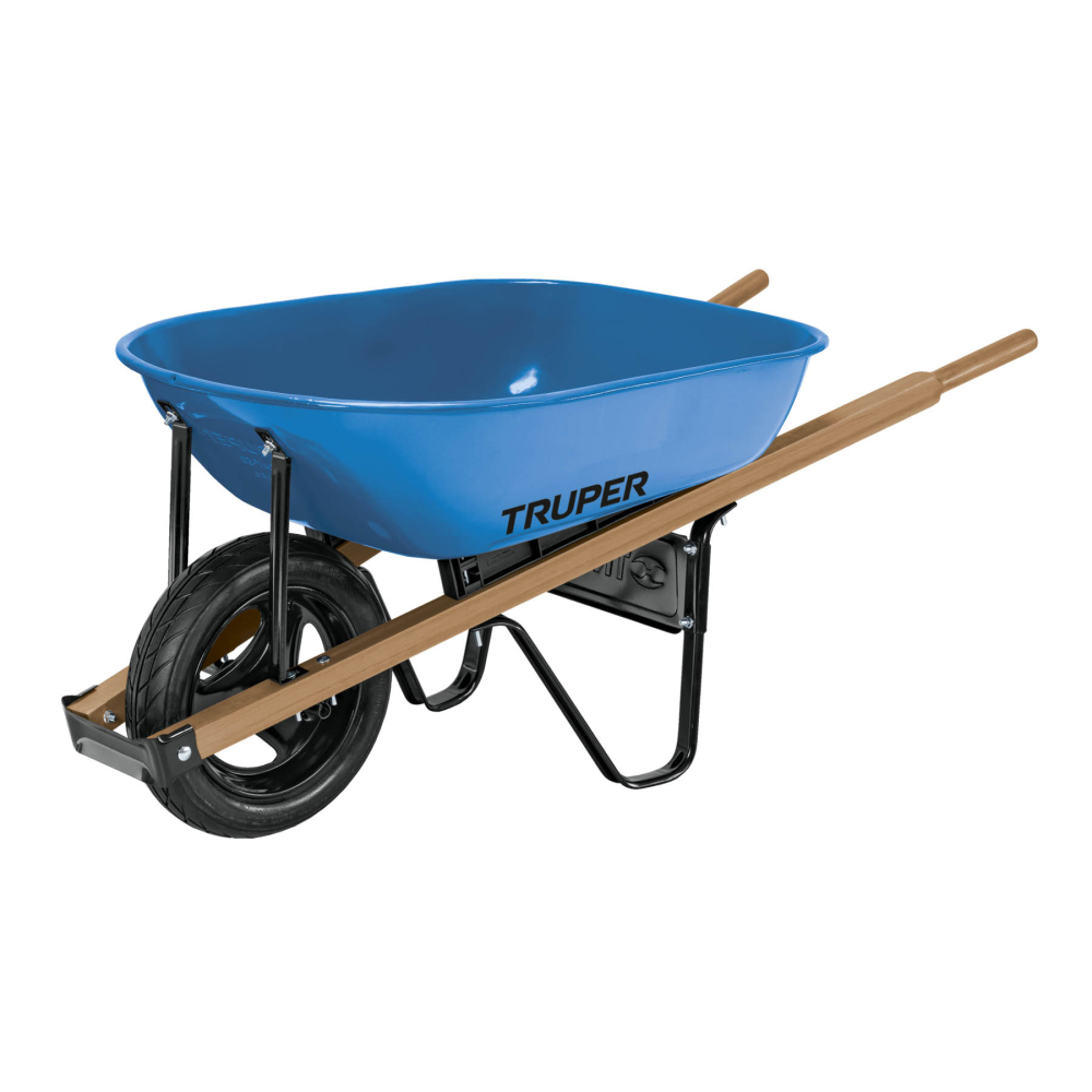 Carretilla 5.5 ft3 imponchable, bastidores madera, TRUPER CAT-50WFF