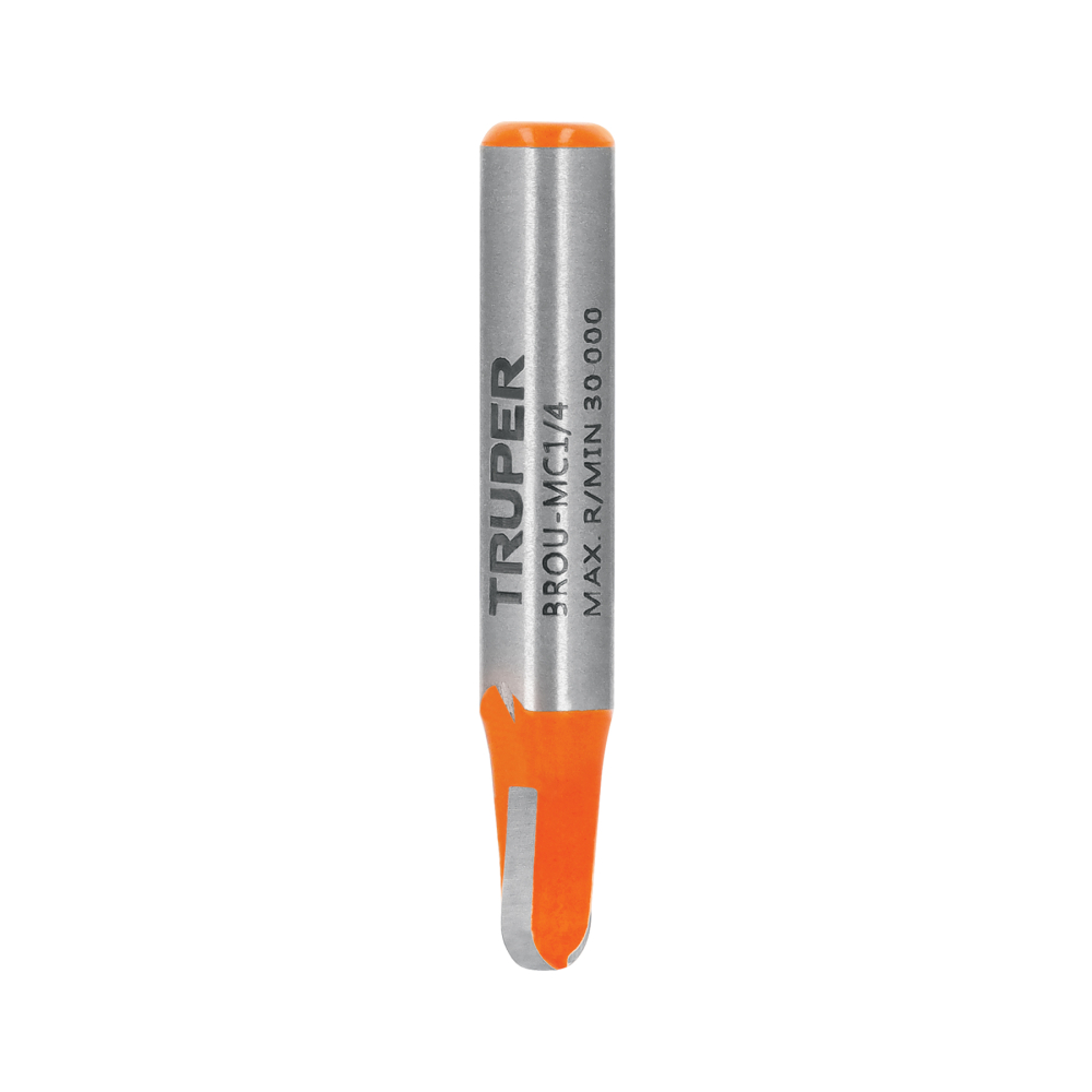 Broca para router, media caña, 1/4', TRUPER BROU-MC1/4