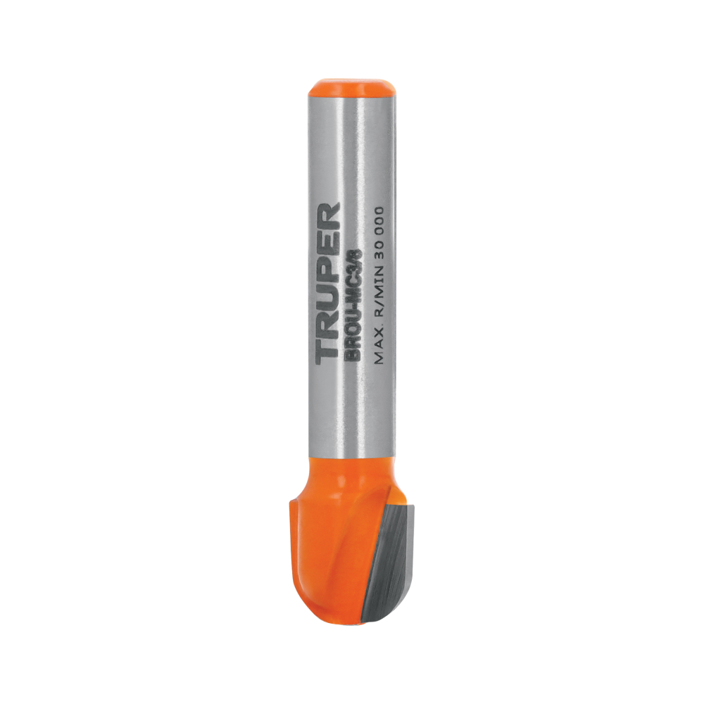 Broca para router, media caña, 3/8', TRUPER BROU-MC3/8