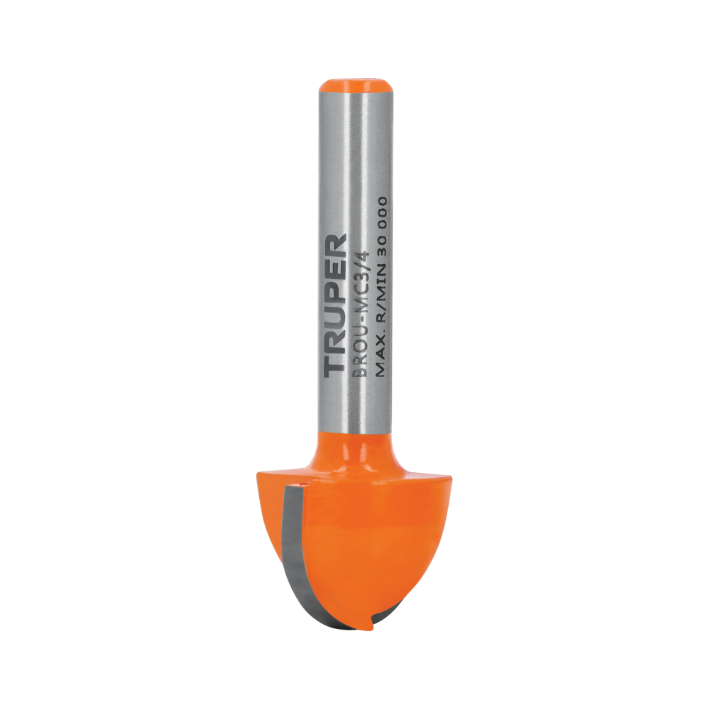 Broca para router, media caña, 3/4', TRUPER BROU-MC3/4