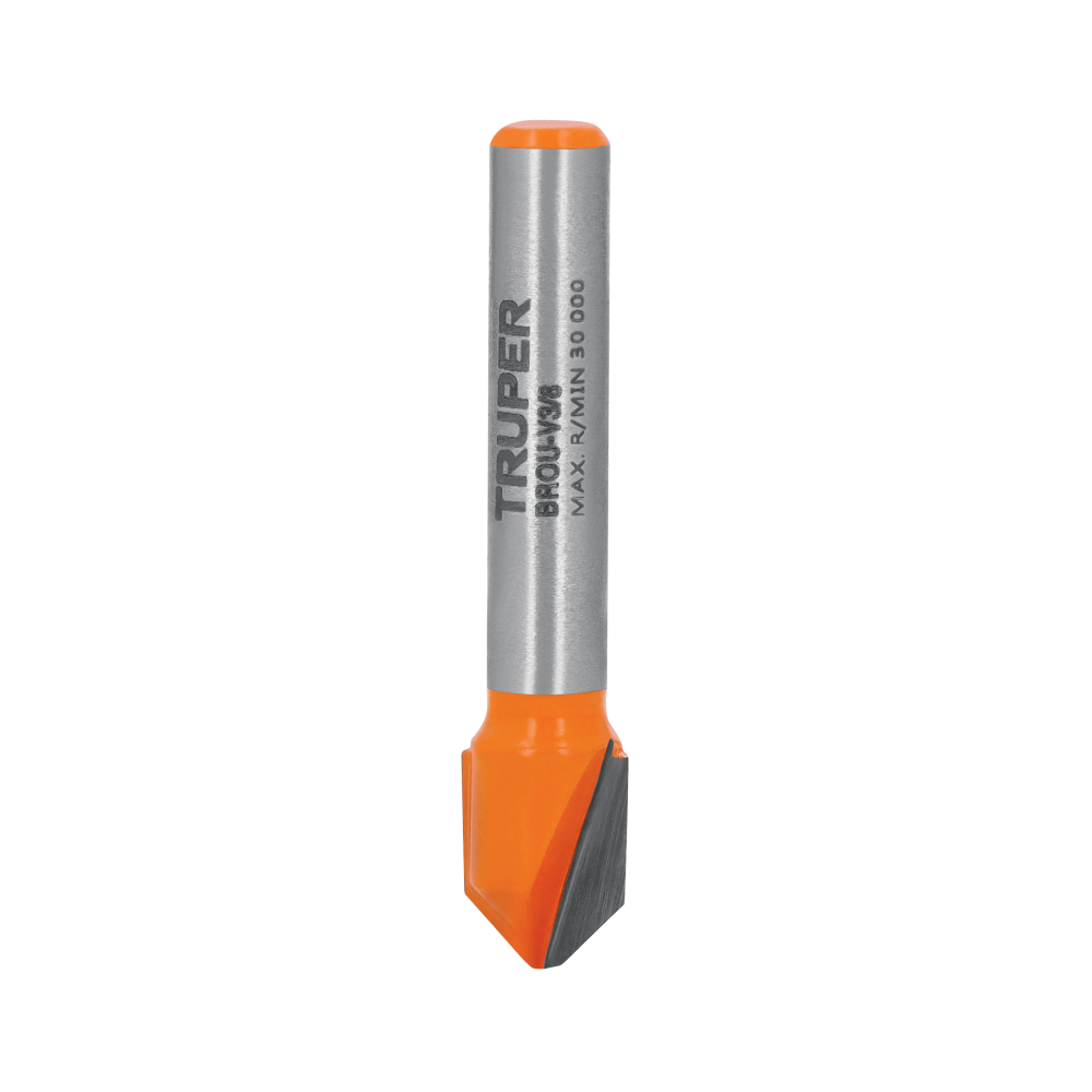 Broca para router, corte en 'V', 3/8', TRUPER BROU-V3/8