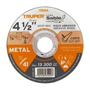 Disco abrasivo de corte preciso metal 4-1/2' x 1.2 mm,TRUPER DICOF-4512