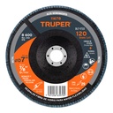 Disco laminado 7', grano 120 centro 7/8', fibra, TRUPER DLT-1733