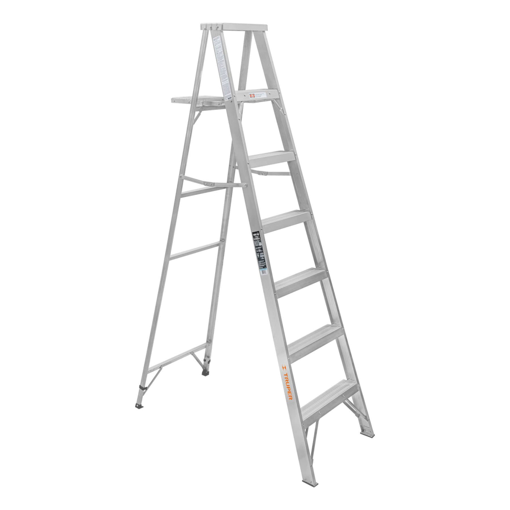 Escalera de tijera 100% aluminio tipo lll 6 peldaños, TRUPER ESTA-36