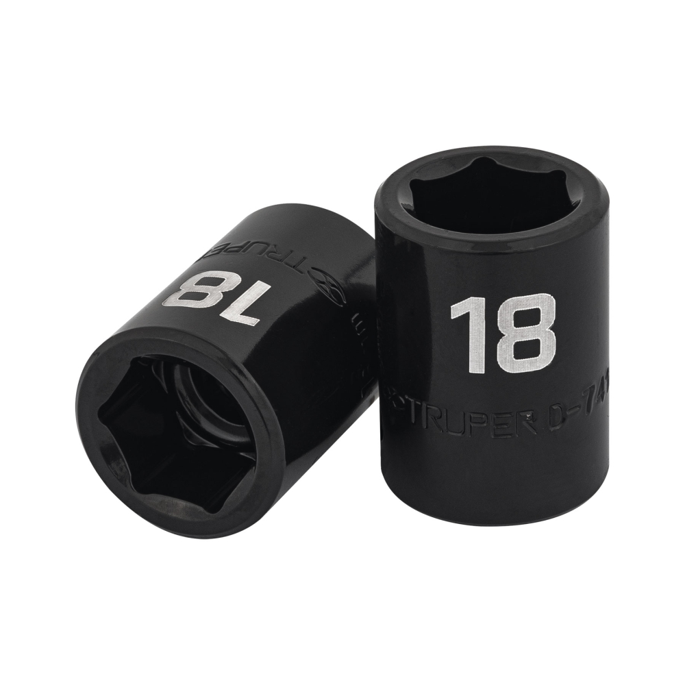 Dado cuadro 1/2' de impacto 6 puntas de 18 mm, TRUPER D-7418-M