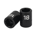 Dado cuadro 1/2' de impacto 6 puntas de 18 mm, TRUPER D-7418-M