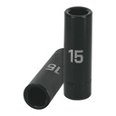 Dado largo cuadro 1/2' de impacto 6 puntas de 15 mm, TRUPER D-7315-ML