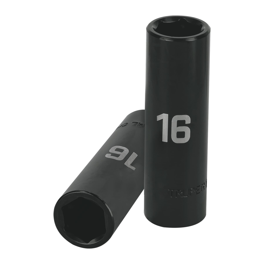 Dado largo cuadro 1/2' de impacto 6 puntas de 16 mm, TRUPER D-7316-ML