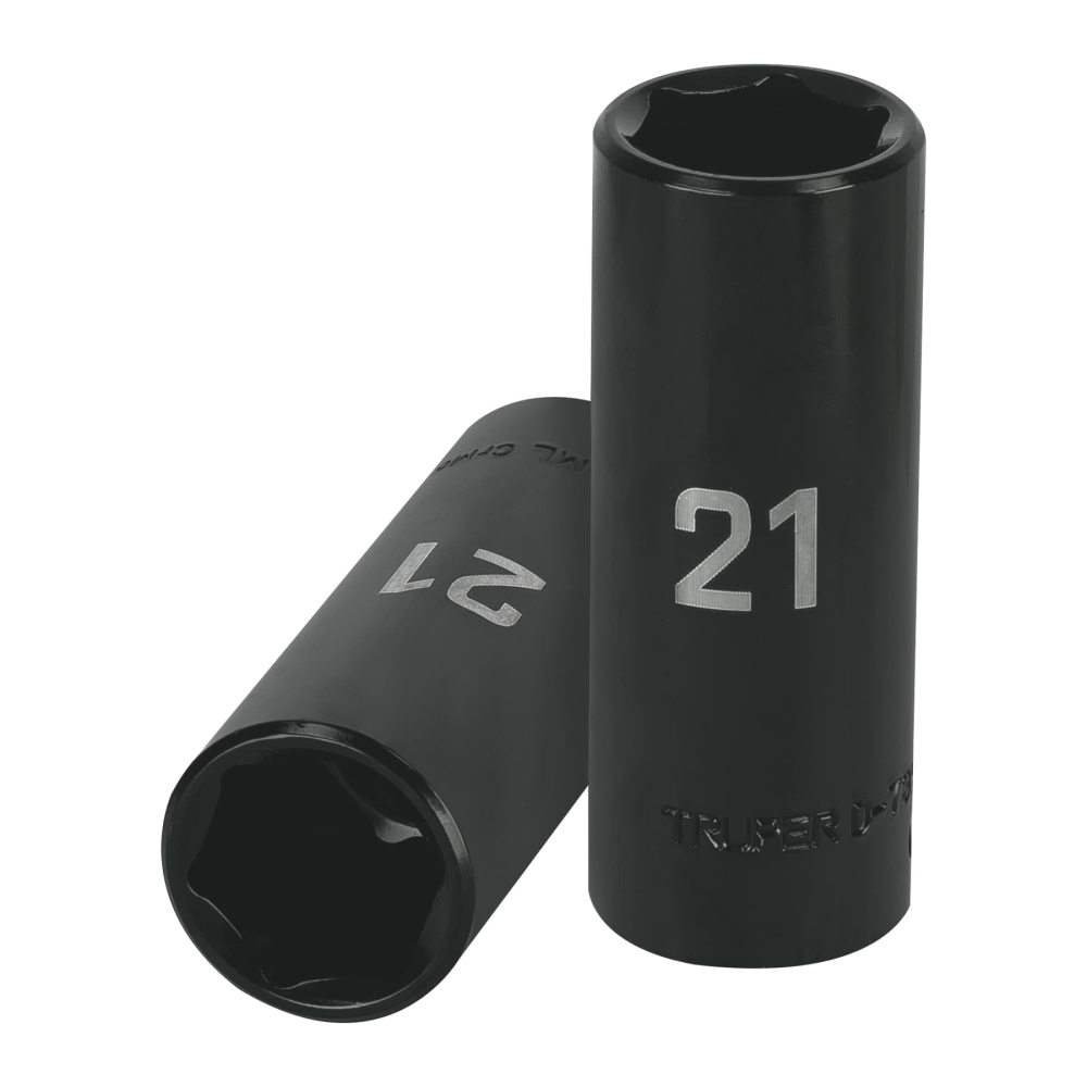 Dado largo cuadro 1/2' de impacto 6 puntas de 21 mm, TRUPER D-7321-ML