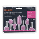 Juego de 7 piedras montadas zanco 1/4', uso general, TRUPER JPM-7