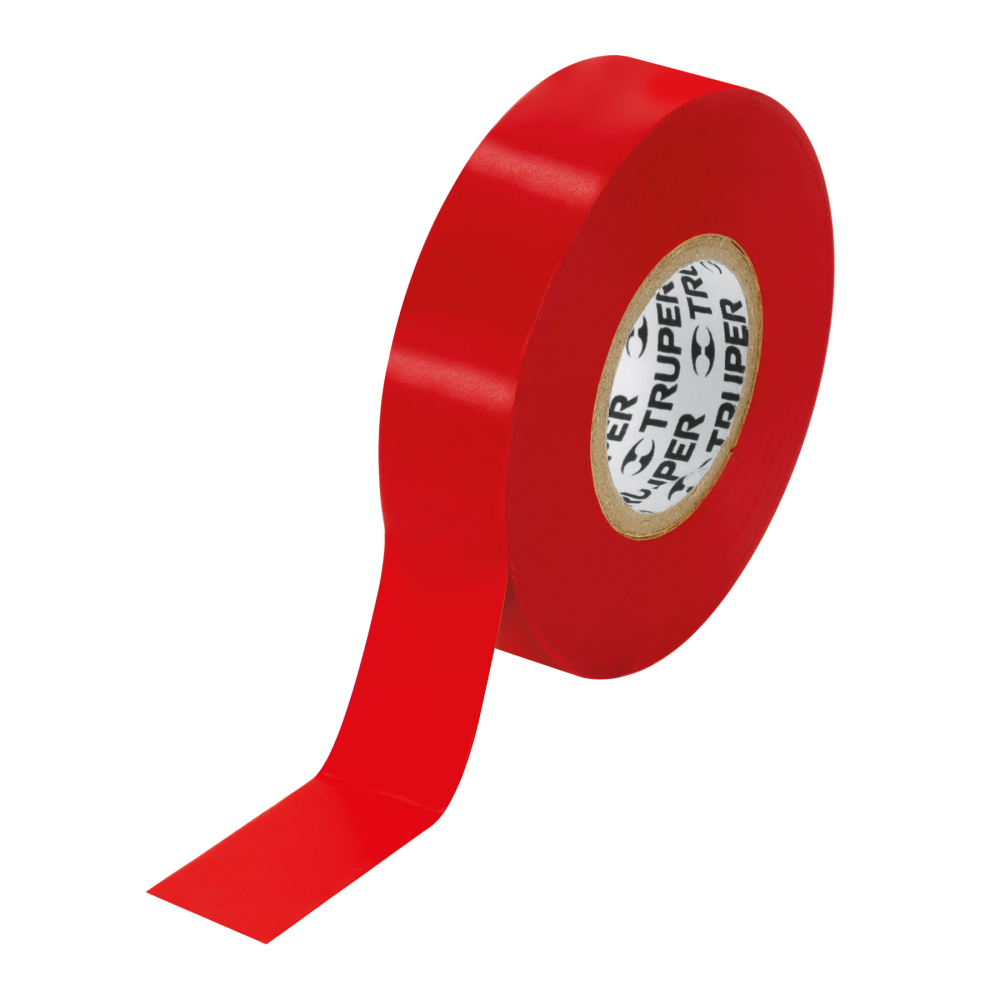 Cinta de aislar de 18 m x 19 mm, roja, TRUPER M-33R