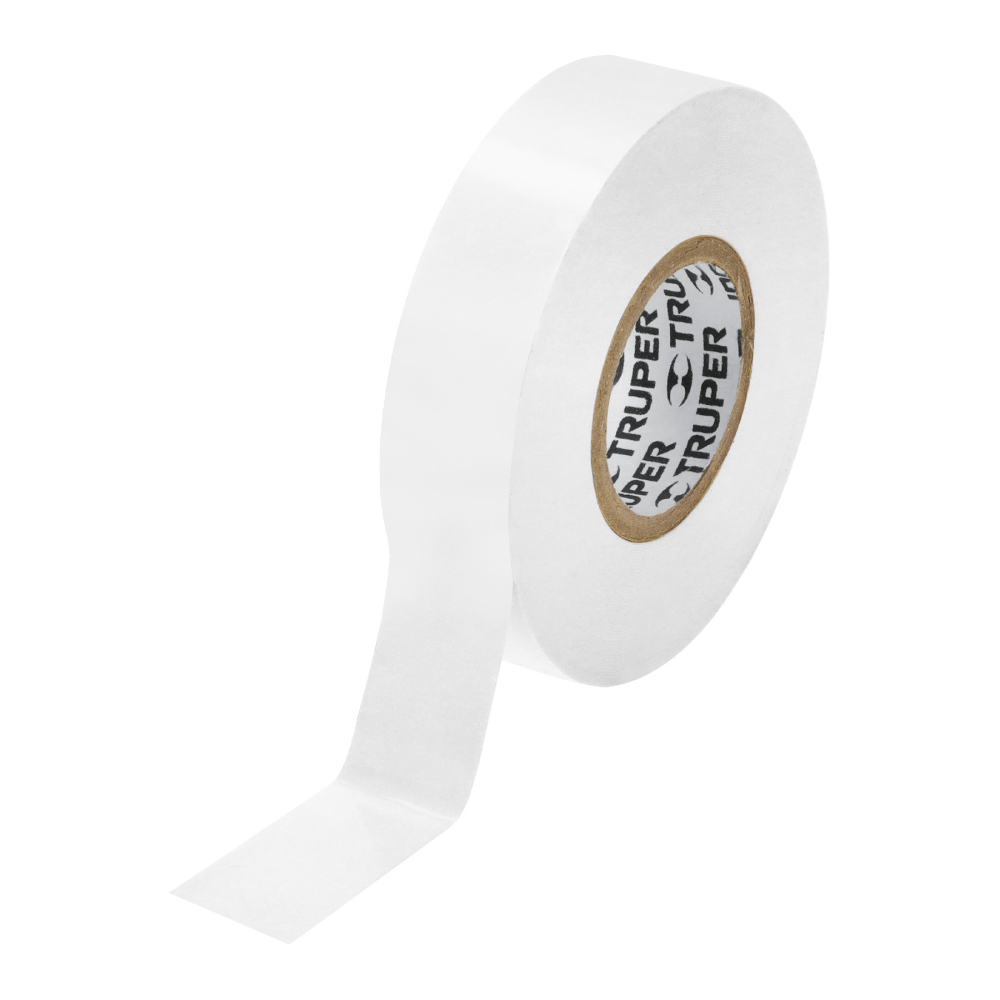 Cinta de aislar de 18 m x 19 mm, blanca, TRUPER M-33B