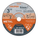 Disco abrasivo de corte preciso metal 3' x 1 mm, TRUPER DICOF-3010