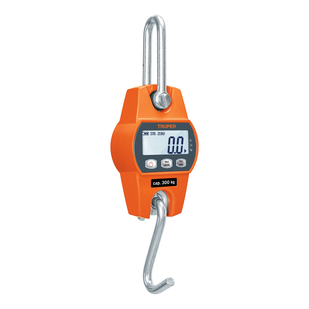 Báscula electrónica colgante, de pilas, 300 kg, TRUPER BASE-300C