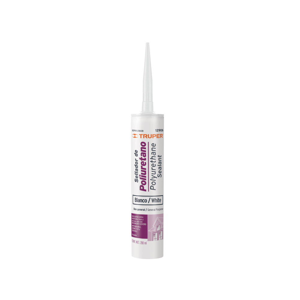 Sellador de poliuretano de 280 ml, blanco, TRUPER SEPO-280B