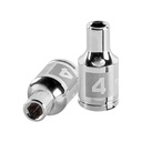 Dado de 4 mm, 6 puntas, cuadro 1/4', TRUPER D-1404-M