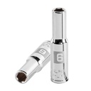 Dado largo de 6 mm, 6 puntas, cuadro 1/4', TRUPER D-1406-LM