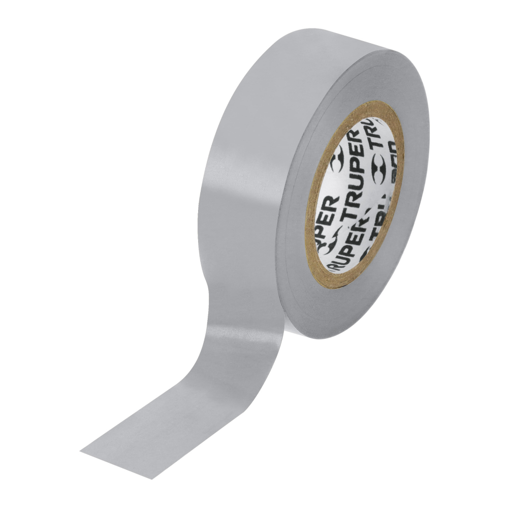 Cinta de aislar de 9 m x 19 mm, gris, TRUPER M-22G
