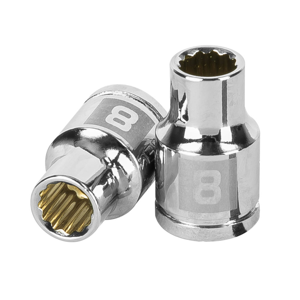 Dado de 8 mm, 12 puntas, cuadro 3/8', TRUPER D-3808-M
