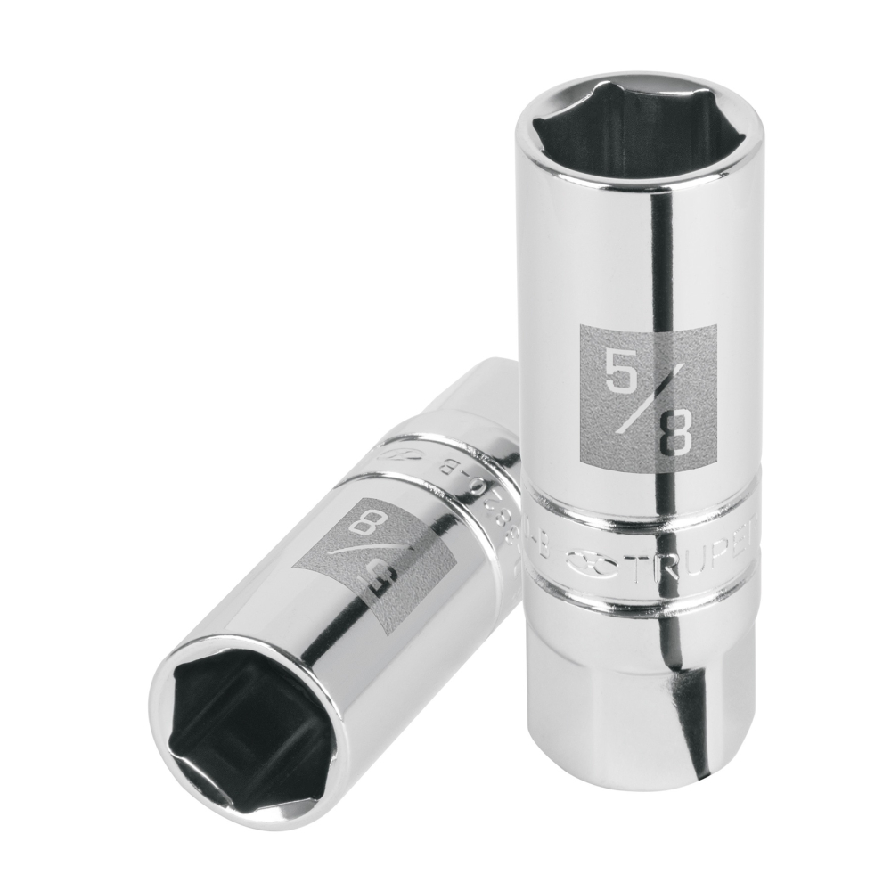 Dado para bujías de 5/8', 6 puntas, cuadro 3/8', TRUPER D-3820-B