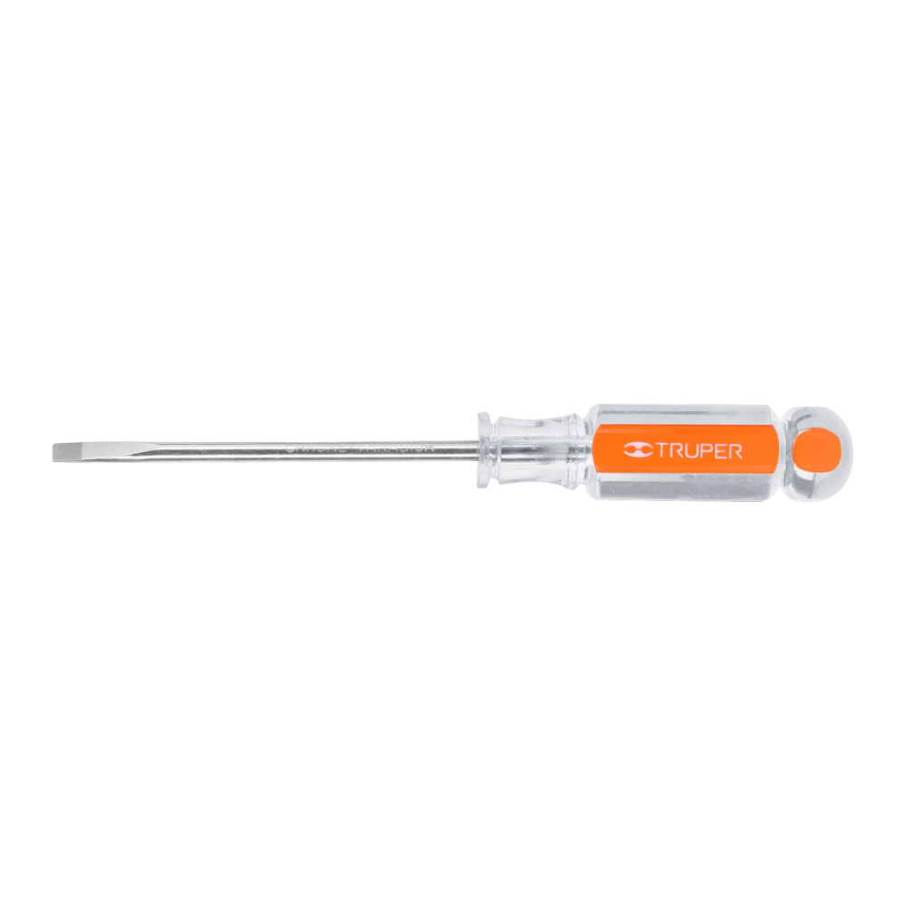 Desarmador cabinet 3/16' x 4' mango de acetato, TRUPER DG-3/16X4