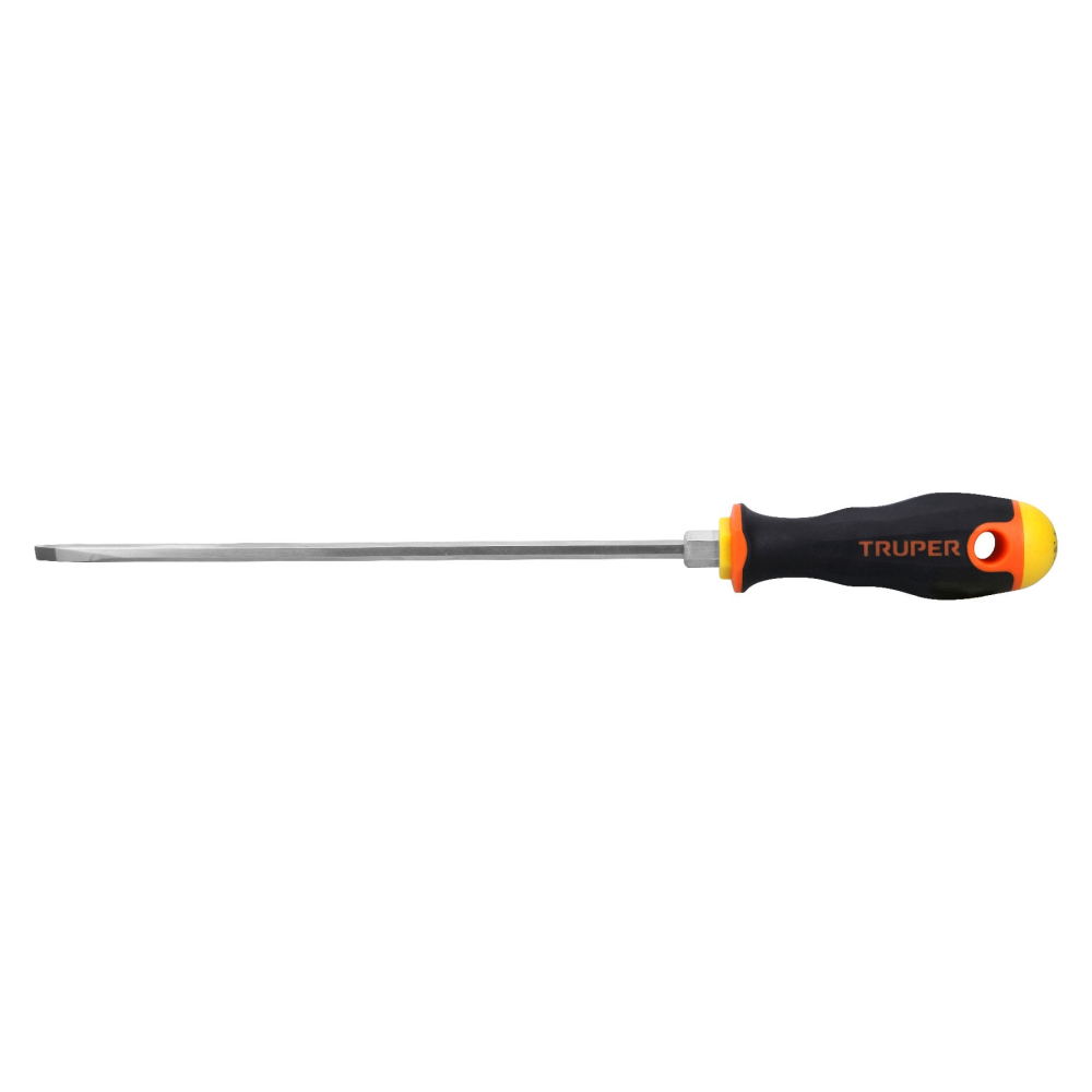 Desarmador cabinet 3/16' x 8' mango Comfort Grip, TRUPER DG-3/16X8B