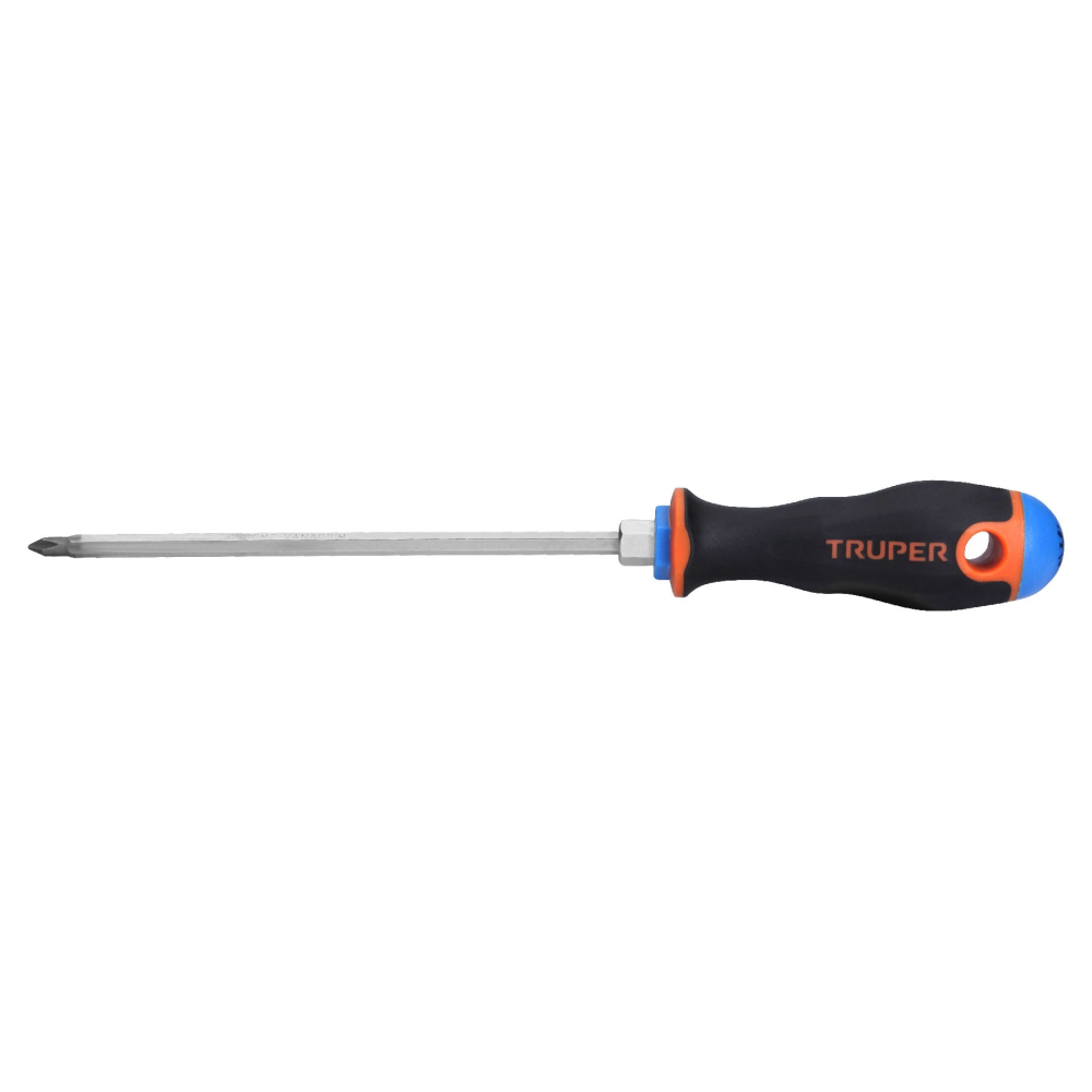 Desarmador de cruz 3/16' x 6' mango Comfort Grip, TRUPER DP-3/16X6B