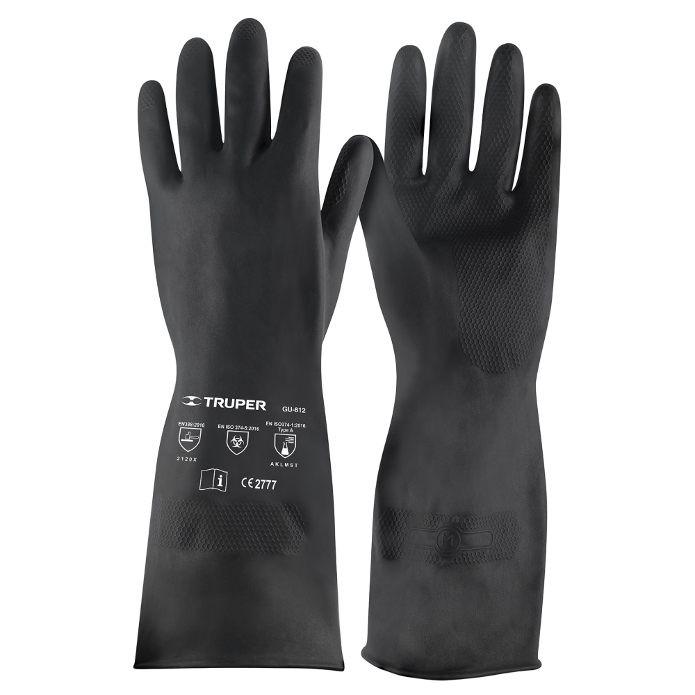Guantes de neopreno para manejo de químicos, M, TRUPER GU-812