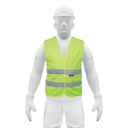 Chaleco de seguridad amarillo con cintas de alta visibilidad CHS-500V