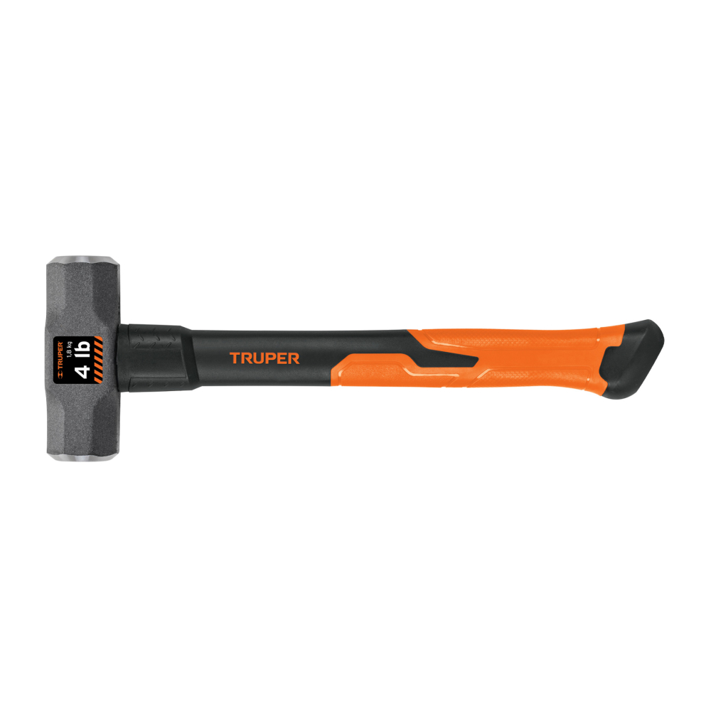 Marro octagonal 4 lb, mango de fibra de vidrio 14', TRUPER MD-4F