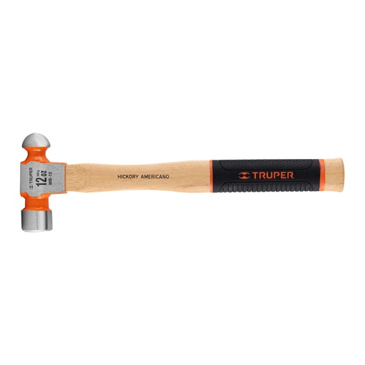 [16901] Martillo pulido de bola 12 oz mango hickory, TRUPER Grip MB-12