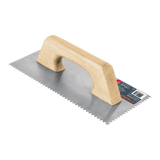 [11524] Llana 11' dentado triangular, tipo español, mango madera LLM-2D