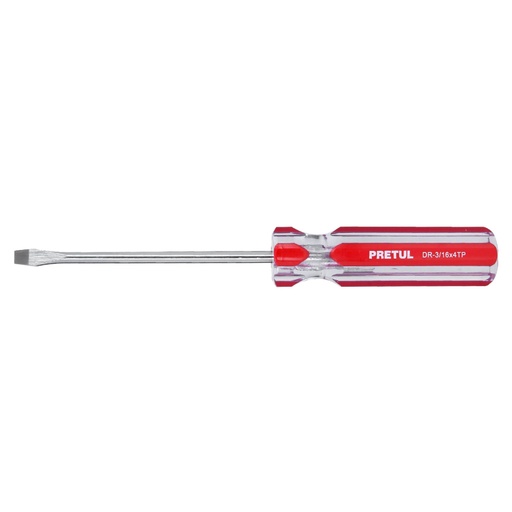 [21458] Desarmador plano 3/16 x 4' mango de PVC, PRETUL DR-3/16X4TP