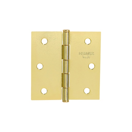 [25109] Bisagra cuadrada 2-1/2',acero latonado, cabeza plana, BASIC BC-251PP