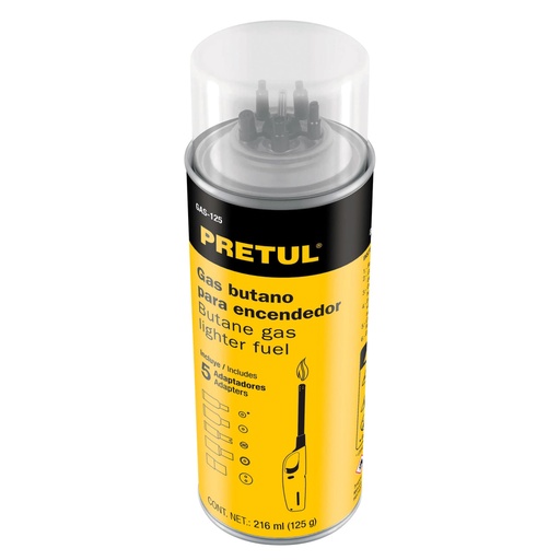 [25131] Lata de gas butano para encendedor, 125 g, PRETUL GAS-125