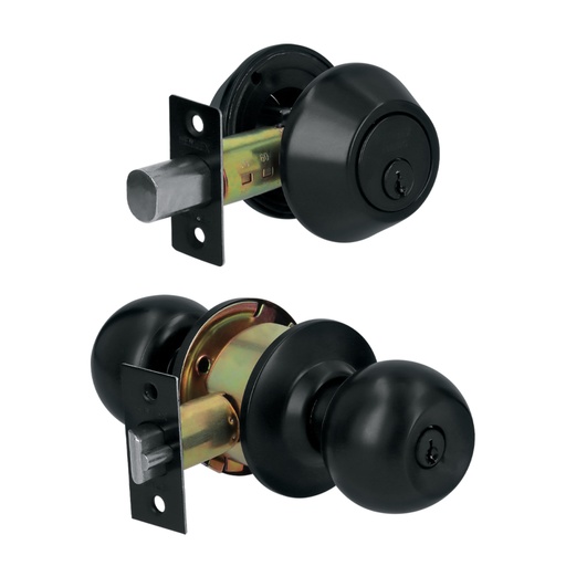 [28144] Combo cerraduras, llave-llave, negro, HERMEX BASIC CMB-62P
