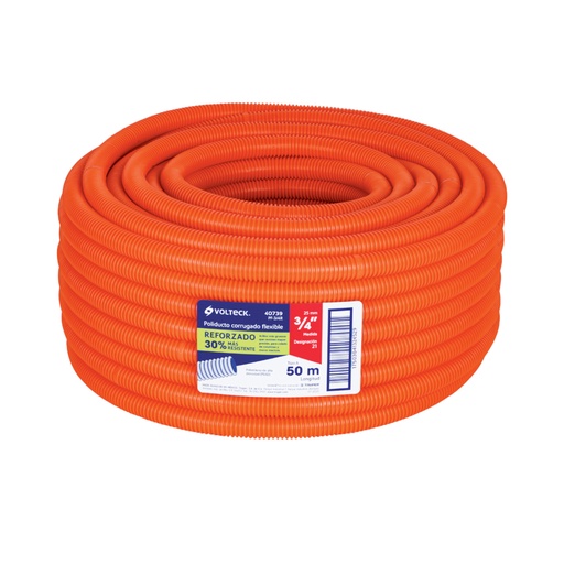 [40739] Metro de poliducto 3/4' corrugado flex. reforz. s/guía, 50m PF-3/4R