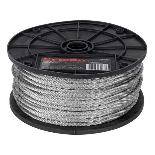 [44206] Metro de cable rígido 3/16' de acero 7x7 hilos, 75 m, FIERO CAB-3/16R