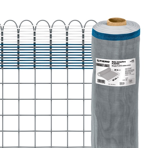[44957] Rollo de 30 m x 0.6 m de malla mosquitera plástica gris TEMO-06PG