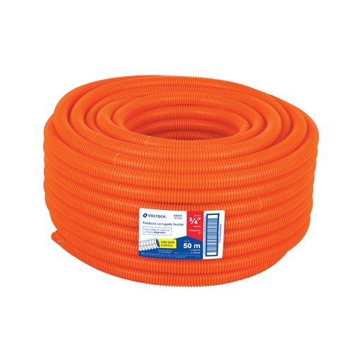 [45017] Metro de poliducto 3/4' corrugado flex. c/guía, rollo 50 m PF-3/4G
