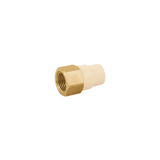 [45107] Adaptador hembra de CPVC 1/2' con inserto y tuerca de latón CPVC-641
