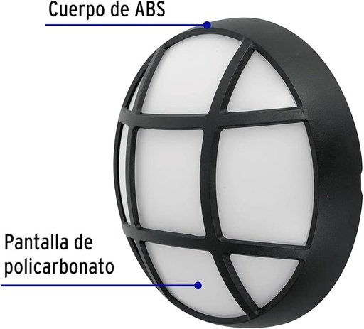 [47099] Arbotante LED exterior 14 W 6500K, 26 cm, redondo, VOLTECK ARB-205L