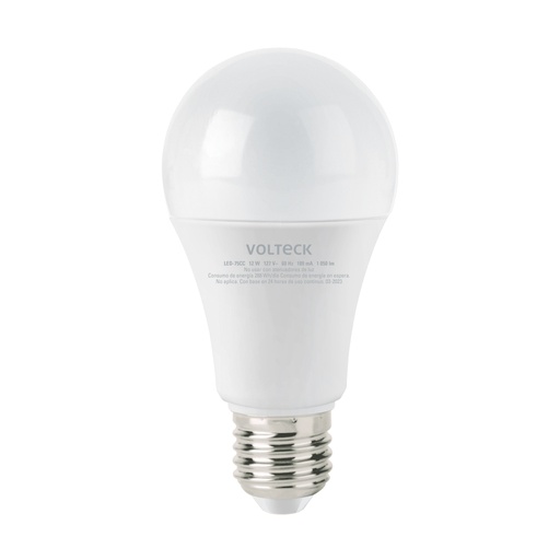[47549] Foco LED 12W (75W) A19, 3000K blanca cálida, 1050 lm, caja LED-75CC