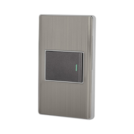 [47838] Placa armada acero inox 1 interruptor 1.5 módulos, Lisboa PA-APSE15-LA