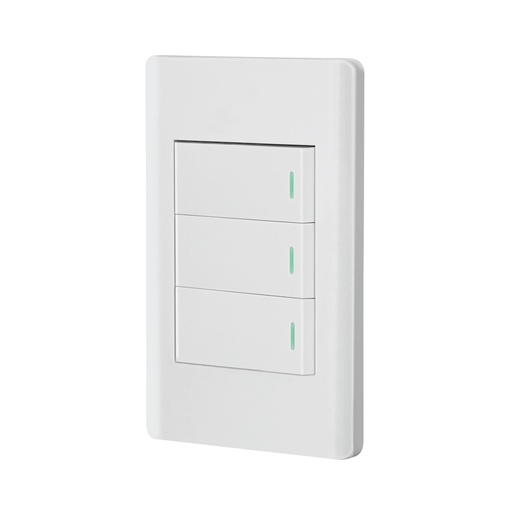 [47957] Placa armada blanca 2 interruptores 1 de 3 vías 1 mód,Lisboa PA-APTR-ELB