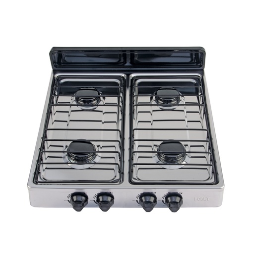 [48235] Parrilla de gas de sobreponer 4 quemadores, inox, FOSET PAGA-4X