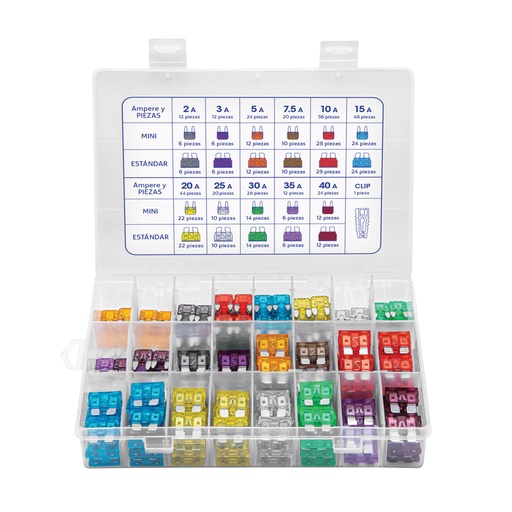 [48302] Juego de fusibles automotrices estándar y mini, 300 piezas FUSA-300