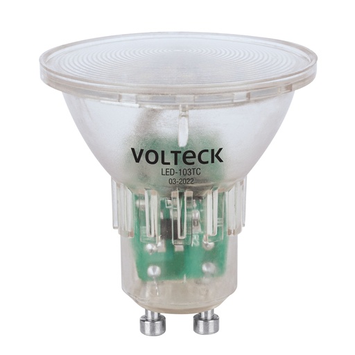 [48405] Foco LED MR16 GU10 3 W (25 W) 3000 K transparente, VOLTECK LED-103TC