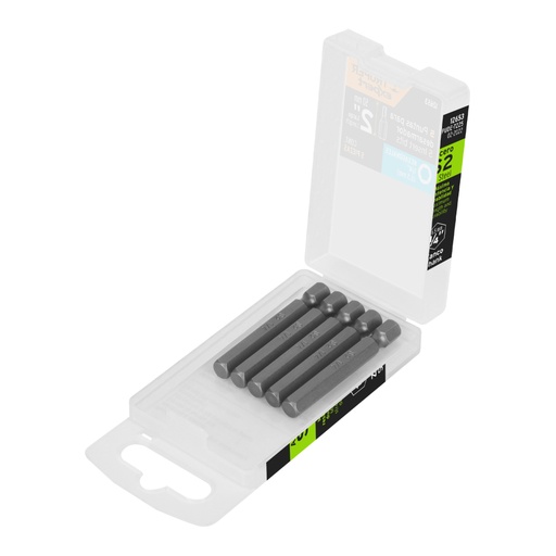 [12653] Estuche con 5 puntas hexagonales de 1/4mm largo 2', EXPERT PUDE-7225